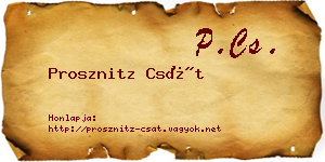 Prosznitz Csát névjegykártya